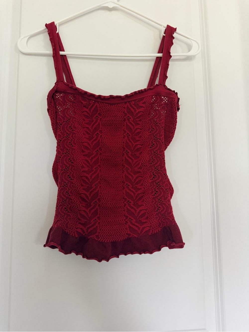 Free people Red Lace Tank Top